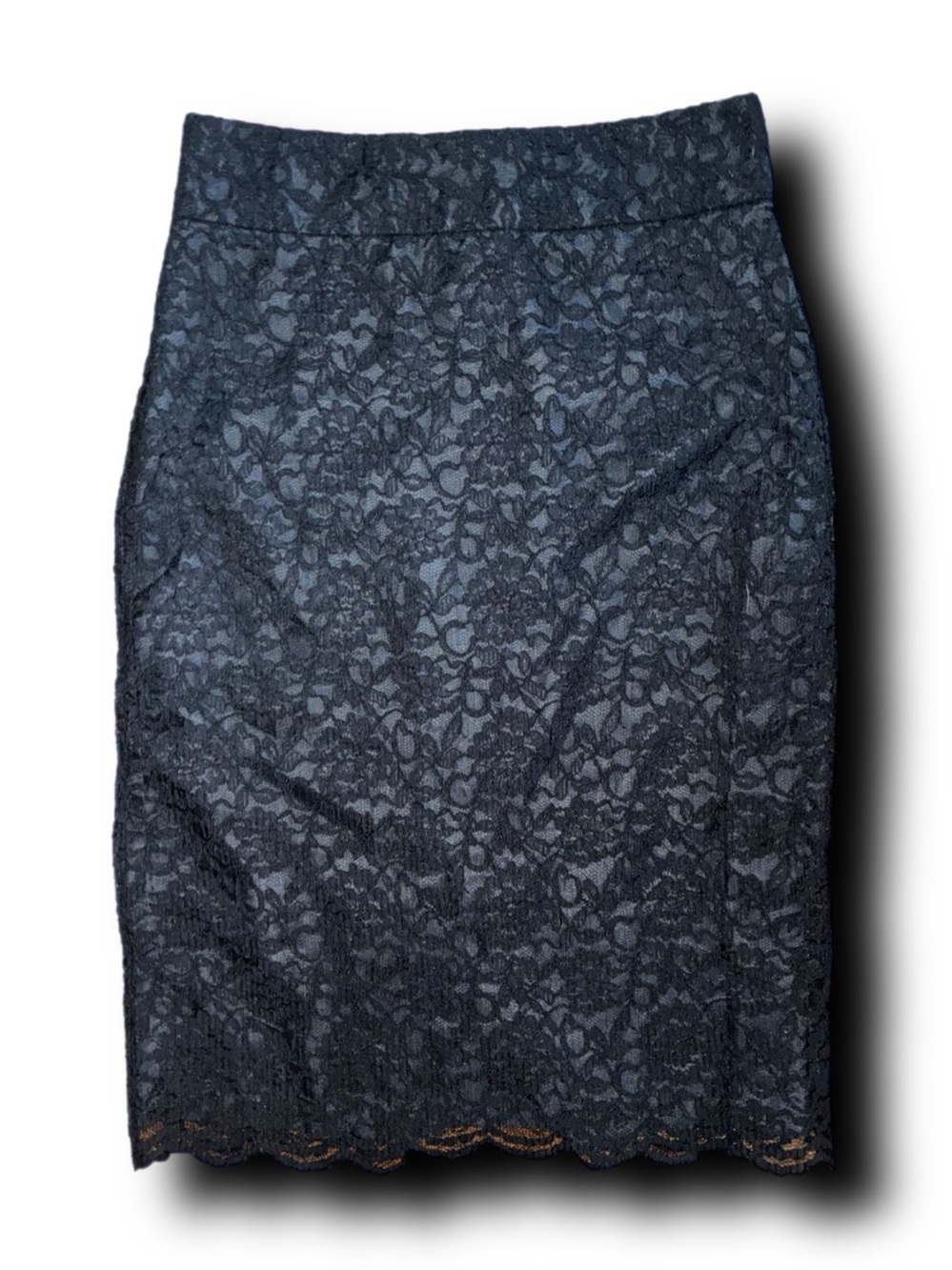 Banana Republic Black Lace Pencil Skirt Office Whimsigoth Corporate Goth Vibes